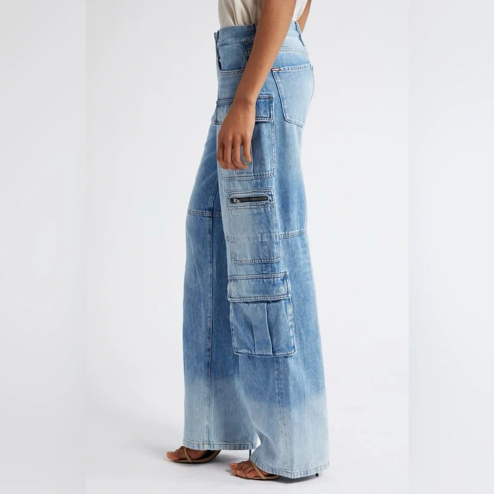 Alice + Olivia baggy denim cargo pants size 32 $395 retail - Picture 11 of 16